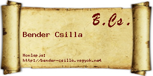 Bender Csilla névjegykártya